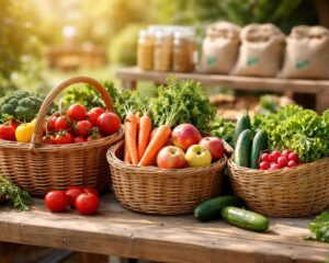 Aliments biologiques sans OGM pour santé avec paniers bio locaux Biocoop