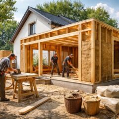 Construire une extension en ossature bois avec des matériaux biosourcés pour agrandir votre maison