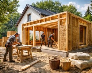 Construire une extension en ossature bois avec des matériaux biosourcés pour agrandir votre maison
