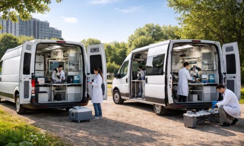Recherche scientifique mobile avec laboratoires embarqués dans Volkswagen Crafter et Fiat Ducato